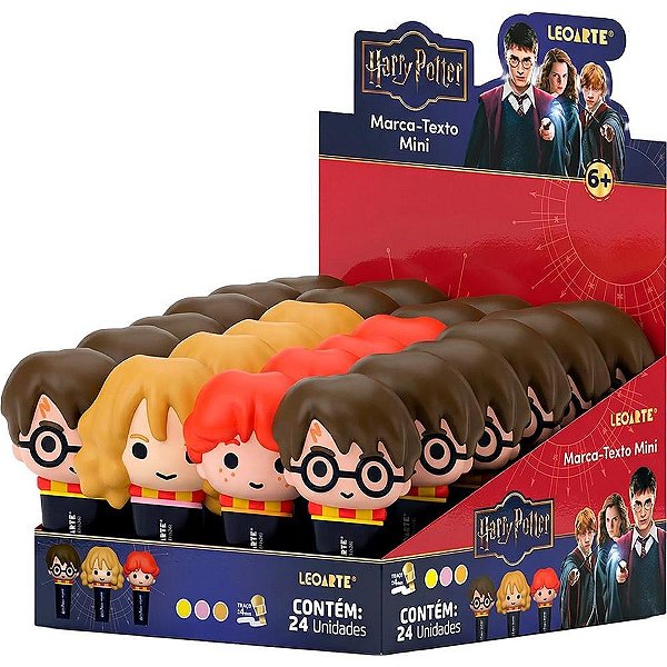 Caneta Marca Texto HARRY Potter Mini 3D 3 Cores Display com 24