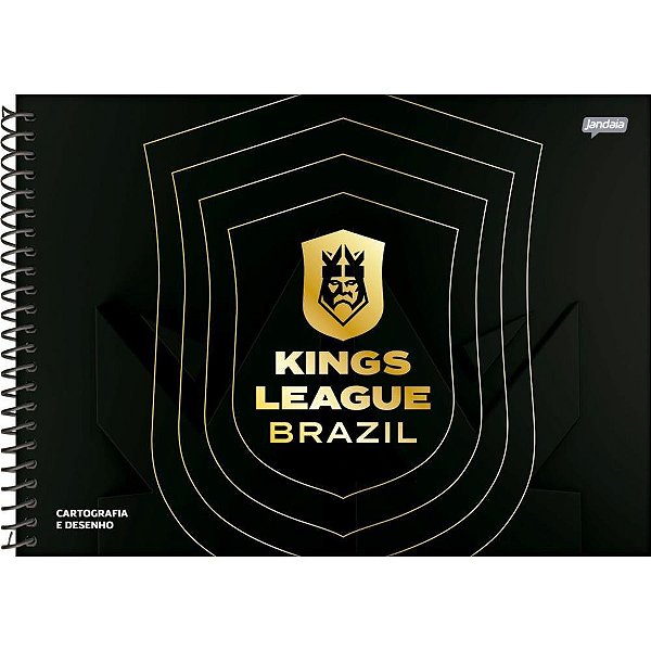 Caderno Desenho Universitário Capa Dura KINGS League Brasil ESP.80 Folhas Pacote com 04