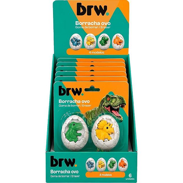 Borracha Decorada Raptors OVO de Dino 2UNX6BLIST Display com 06