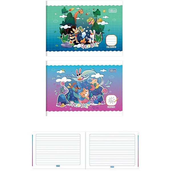 Caderno Desenho 1/4 Spice KIDS 40 Folhas MASC/FEM. BRO Pacote com 20
