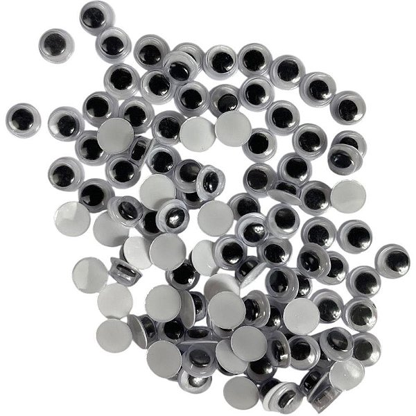 Artesanato OLHO Móvel 6MM Preto Pacote com 100