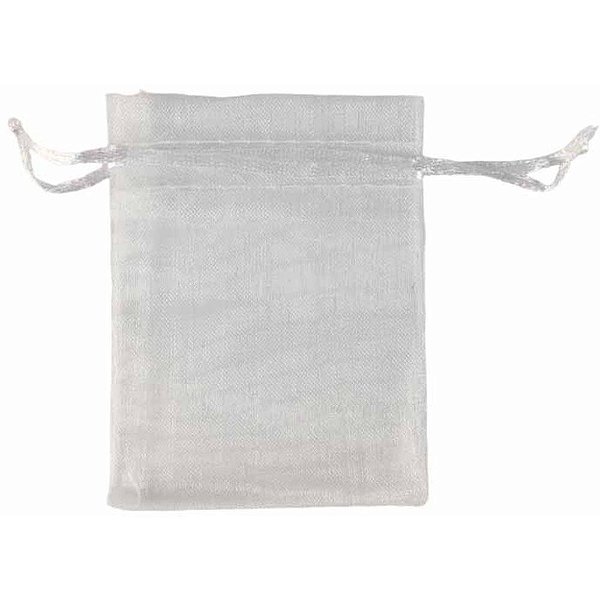 Saco de Organza Branco 07X09CM Pacote com 10