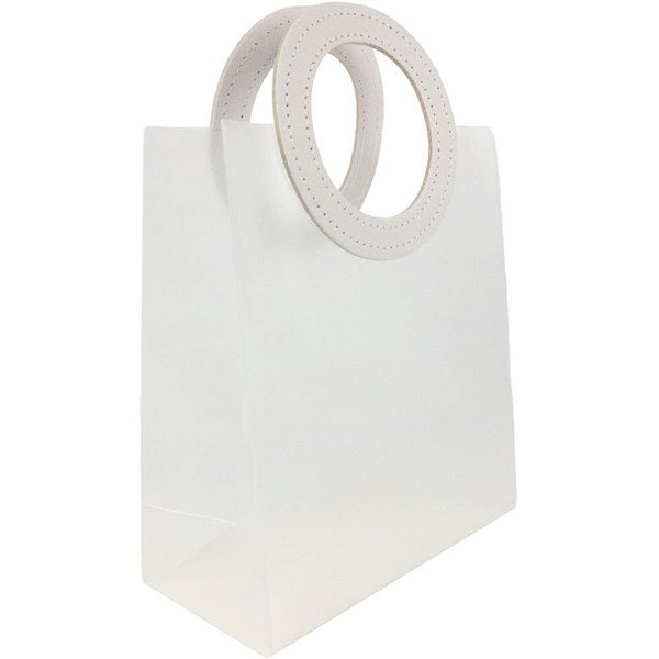 Sacola para Presente Lisa PVC TRANSP/BRANCA 16X8X18,5CM Pacote com 10