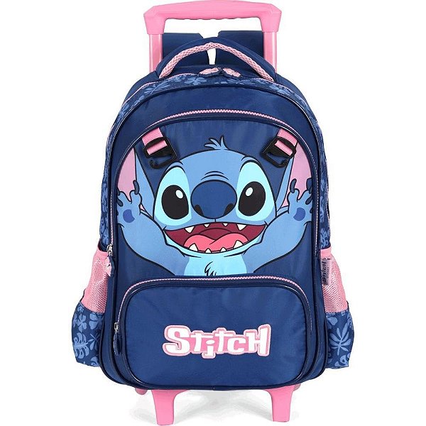 Mochila Infantil com Rodinha STITCH G Azul (6926845726681)