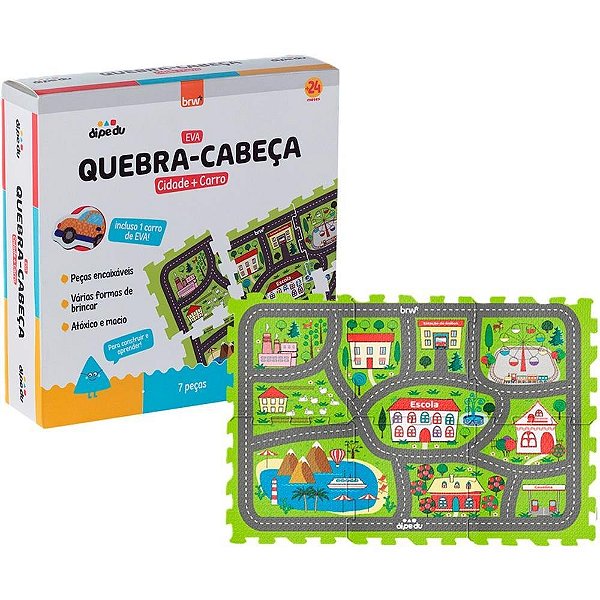 Brinquedo Pedagógico EVA Dipedu QUEBRA-CABEÇA Cidade 7P