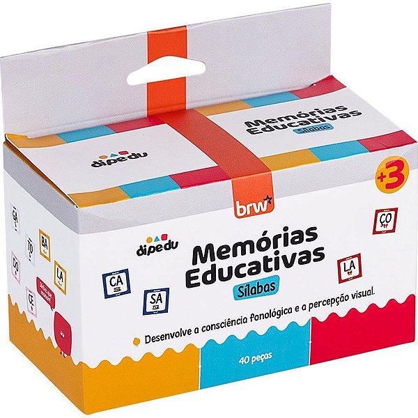 Brinquedo Pedagógico Dipedu Memória Sílabas 40PCS