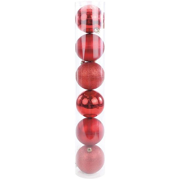 Artigo para Decoração Natal Bola 5CM FOSCA/LISA/GLITTER.VM Pacote com 06