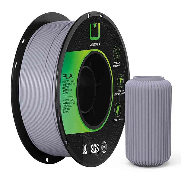 Filamento 3D PLA Cinza 1 Kilo Rolo