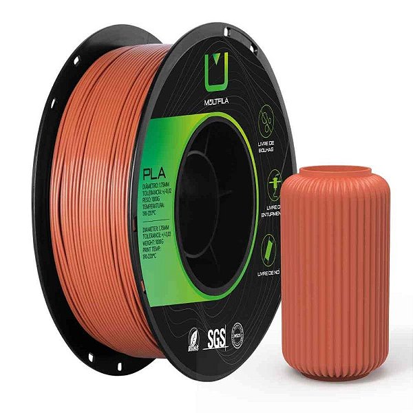 Filamento 3D PLA Marrom Terracota 1 Kilo Rolo