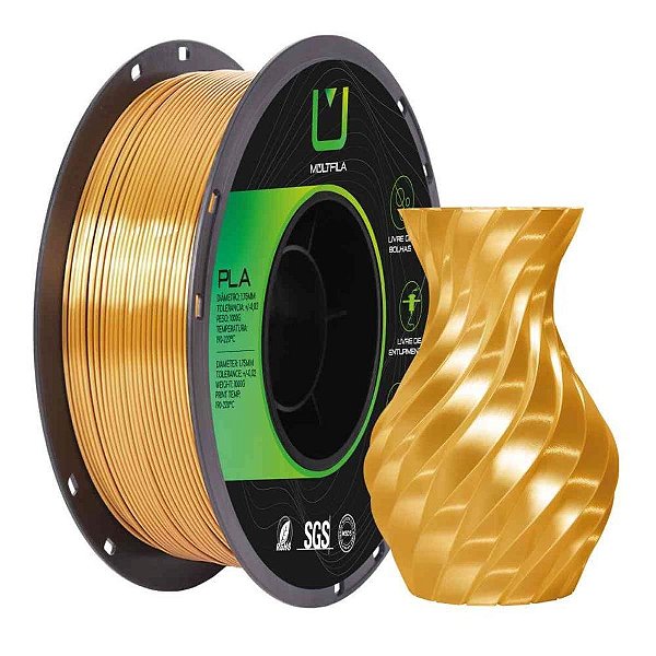 Filamento 3D PLA SILK Ouro Envelhecido 1 KI Rolo