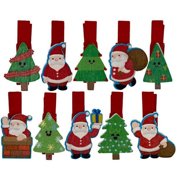 Artigo para Decoração Natal Miniatura PREG. Natal Sortidos 3,5C Pacote com 10