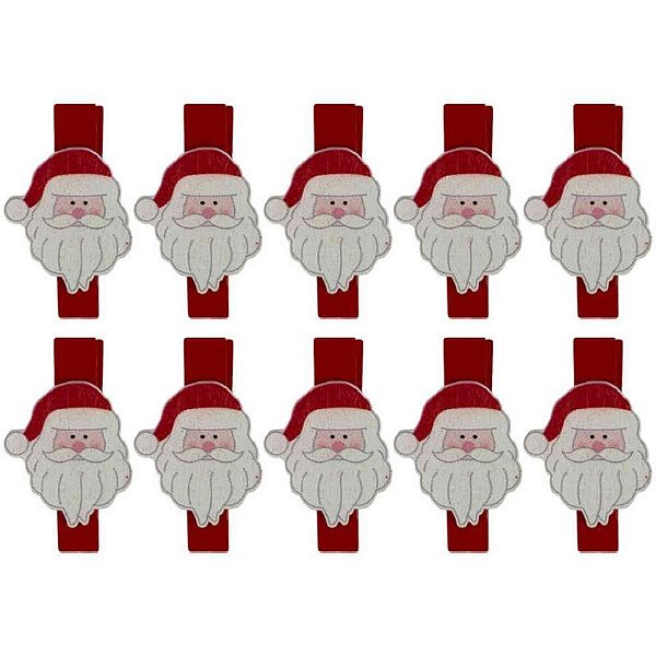 Artigo para Decoração Natal Miniatura PREG. Papai Noel 3,5 Pacote com 10
