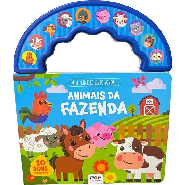 Livro Sonoro com ALÇA Animais Fazenda 10P