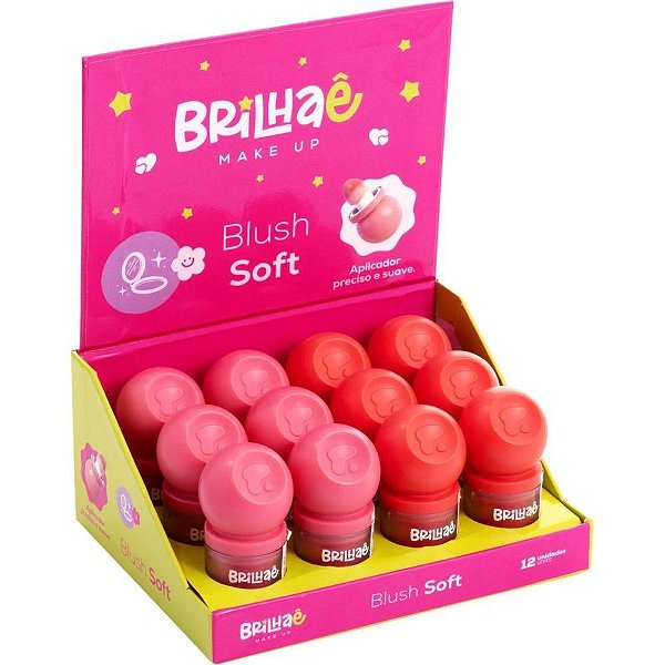 Maquiagem e Beleza Brilhae BLUSH com Aplicador 3,3G Display com 12