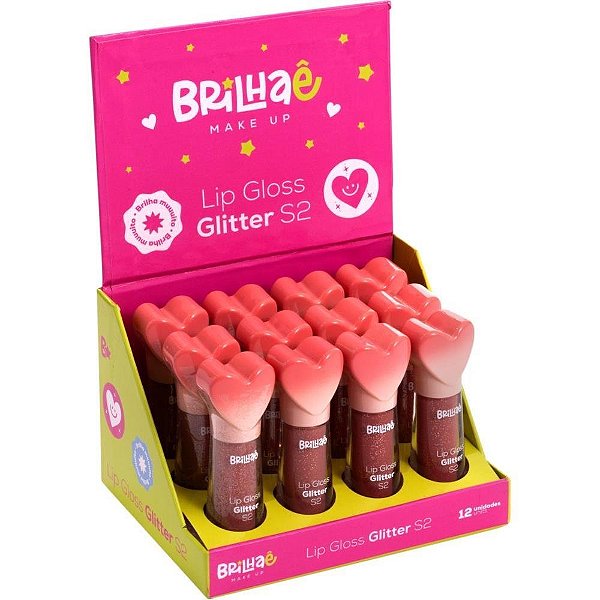 Maquiagem e Beleza Brilhae LIP GLOSS Glitter 4ML Display com 12