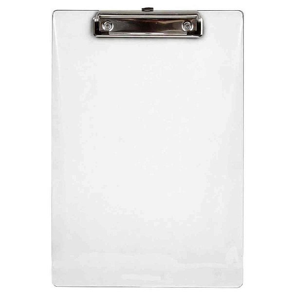 Prancheta Plástica A4 PET CLIP de Pressao Cristal