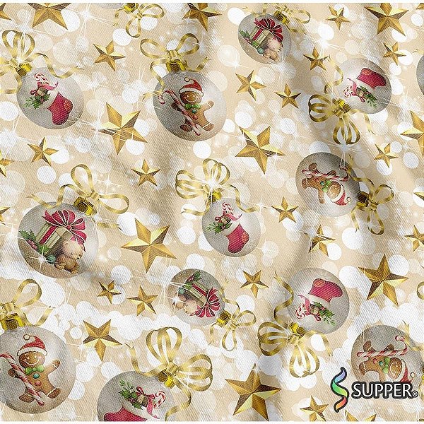 TNT Estampado 1,40M 40G Natal GOLD RL-25MTS