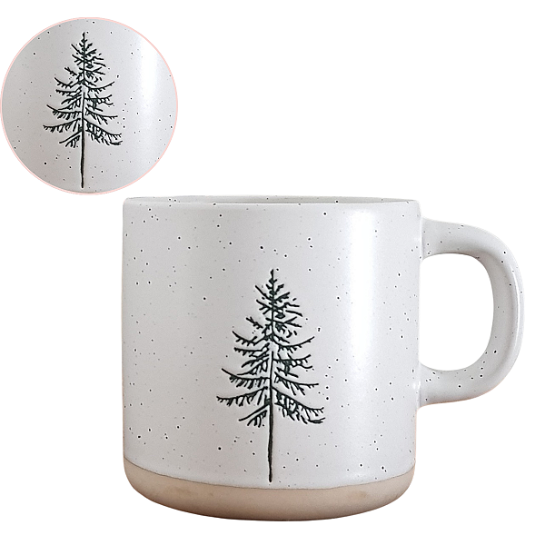 Caneca Natalina Pinheiro 400ml Cerâmica Microondas - 1 unid