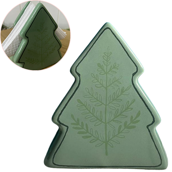 Porta Guardanapo Árvore Natalina em Cerâmica 14cm
