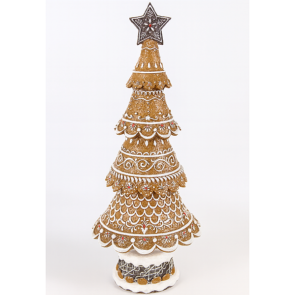 Árvore Natalina Biscoito Decorado Resina Luxo 33cm