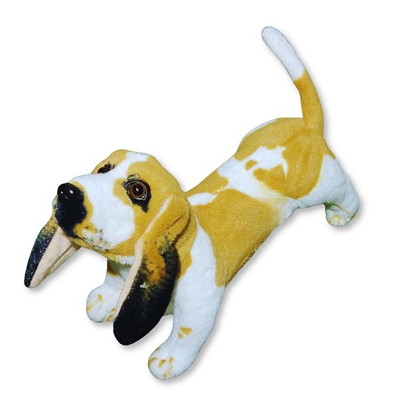 Cachorro de Pelúcia Realista Basset Hound Fofy Toys 36cm com Orelhas Longas e Toque Macio