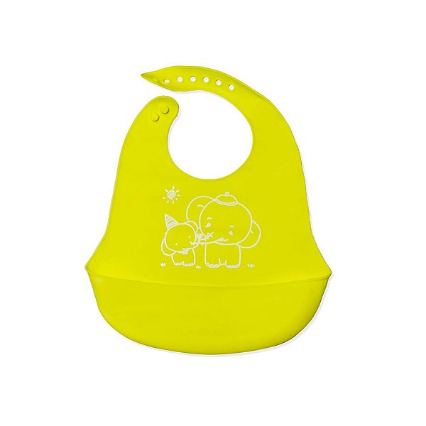 Babador de Silicone com Cata Migalhas Unyhome Amarelo