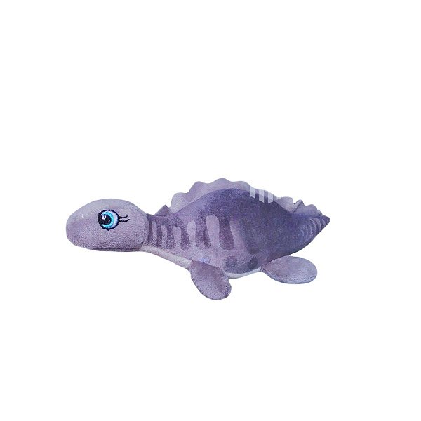Chaveiro de Pelúcia Dinossauro Goliath 24cm Fofy Toys – Cinza, Macio, com Selo INMETRO de Segurança