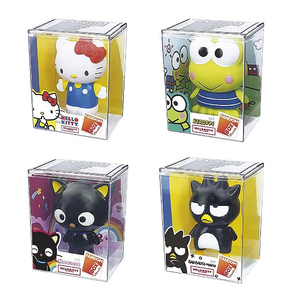 Kit 4 Bonecos Fandom Box Hello Kitty e Amigos Chococat, Badtz Maru e Keroppi