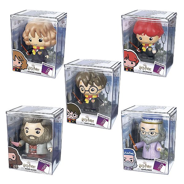 Kit 5 Bonecos Colecionáveis Harry Potter Fandom Box Completo Oficial