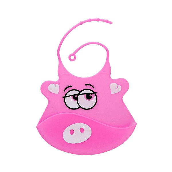 Babador Infantil de Silicone Com Cata Migalhas Clink CK5345 Rosa