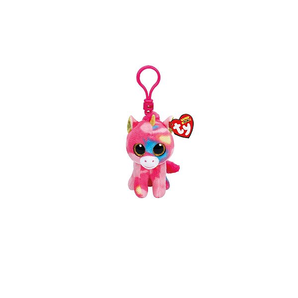 Chaveiro de Pelúcia Ty Beanie Boos Unicórnio Fantasia Rosa com Glitter – Original e Licenciado Toyng