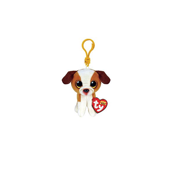 Bicho de Pelúcia Ty Beanie Boos Chaveiro 51534 Cachorro Hugo