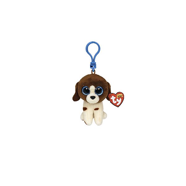 Bicho de Pelúcia Ty Beanie Boos Chaveiro 51534 Cachorro Muddles