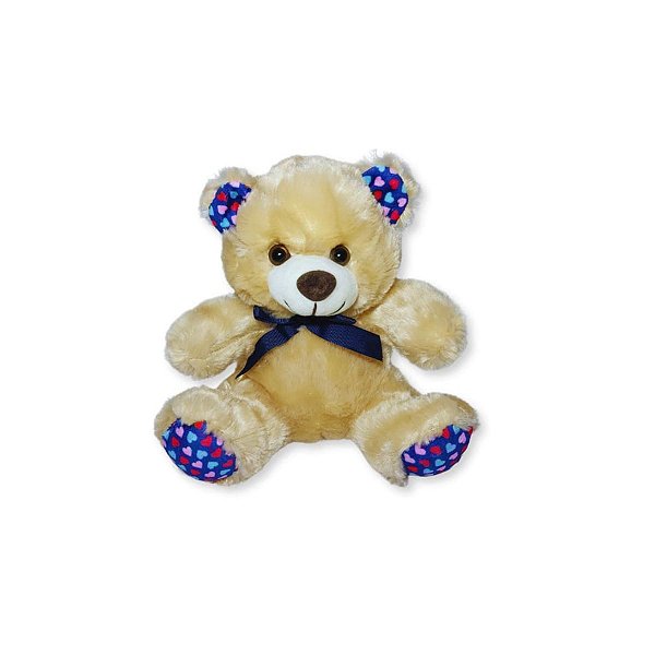 Urso de Pelúcia Max Cappuccino com Lacinho Elegante Fizzy Toys Macio e Ideal para Presentear