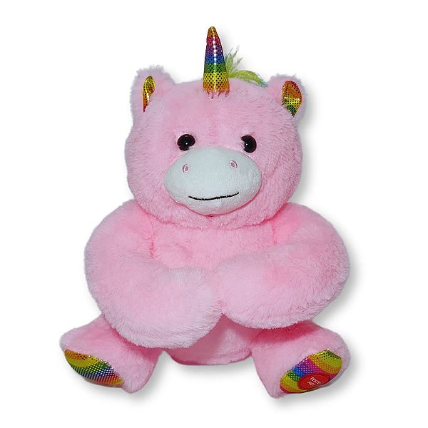 Bicho de Pelúcia Toyng Talkin Pets Achou!  48850 Unicórnio Rosa
