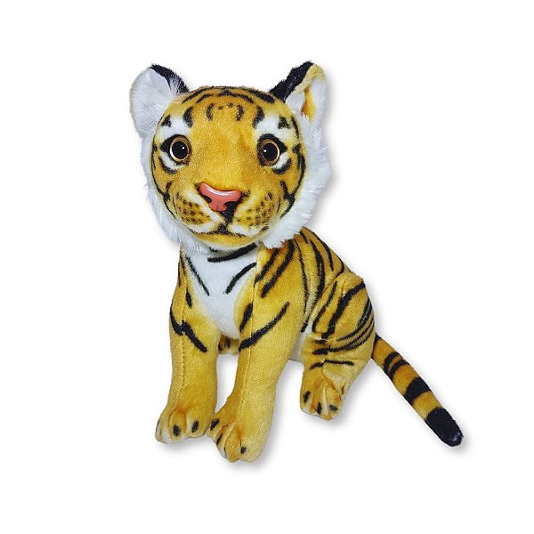 Tigre de Pelúcia Fizzy Toys Fofo e Macio para Presentear, Brincar ou Decorar com Estilo