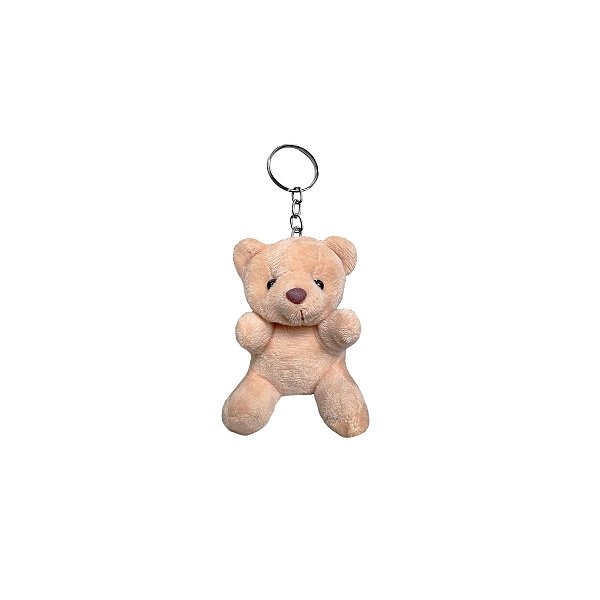 Chaveiro Ursinho de Pelúcia Marrom Claro Plush 9cm com Corrente – Fofo, Macio e Ideal para Presentear