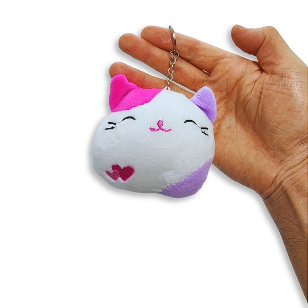 Gatinho Branco de Pelúcia Chaveiro – Delicado, Macio e Ideal para Presentear ou Usar com Estilo!