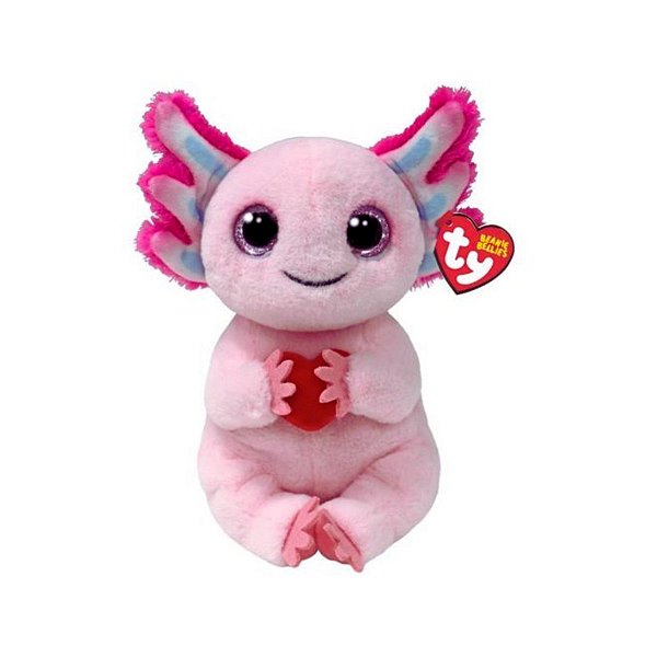 Bicho de Pelúcia Ty Beanie Bellies Locky – Axolote Fofo da Toyng com Cores Vibrantes e Olhos Brilhantes!