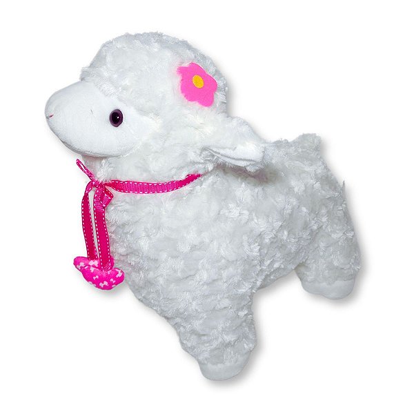 Ovelha de Pelúcia Branca Fizzy Toys Dollynha Macia, Fofa e Antialérgica para Crianças, Presentes e Decoração