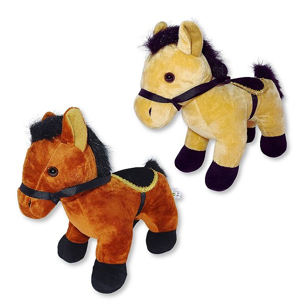 Kit 2 Cavalos de Pelúcia Fizzy Toys FC2831 Trovão e Valente