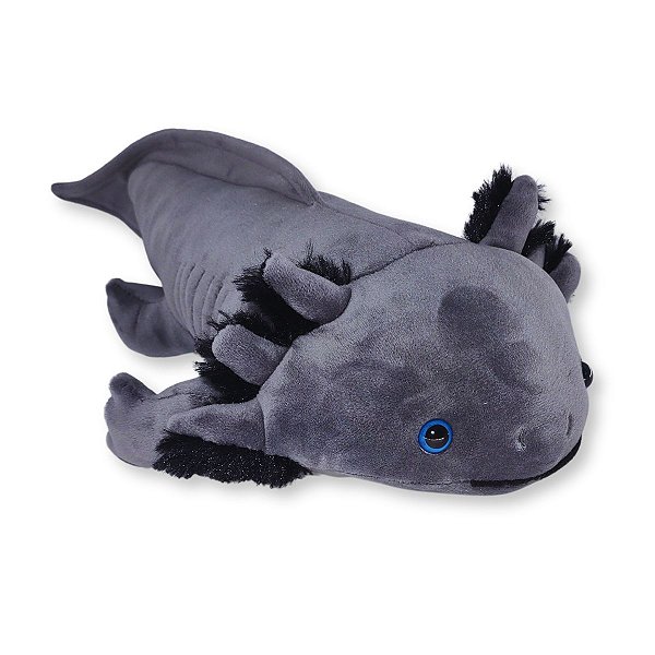 Axolote de Pelúcia Cinza Fizzy Toys Twinkle Antialérgico e Macio para Abraçar, Brincar e Decorar o Quarto