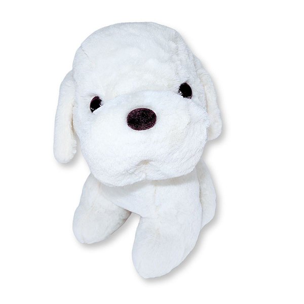 Cachorro de Pelúcia Branco Fofy Toys Super Fofo e Macio para Presentear ou Decorar Ambientes