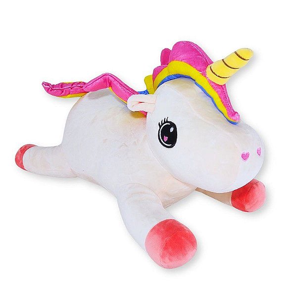 Unicórnio de Pelúcia Deitado Plush | Pelúcia Fofa e Macia para Crianças