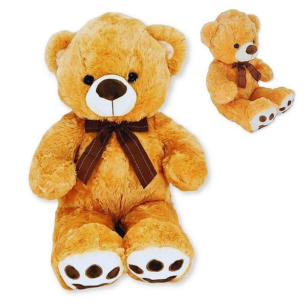 Urso de Pelúcia Grande Cor Caramelo Maple Fizzy Toys Macio e Fofo para Presentear ou Decorar
