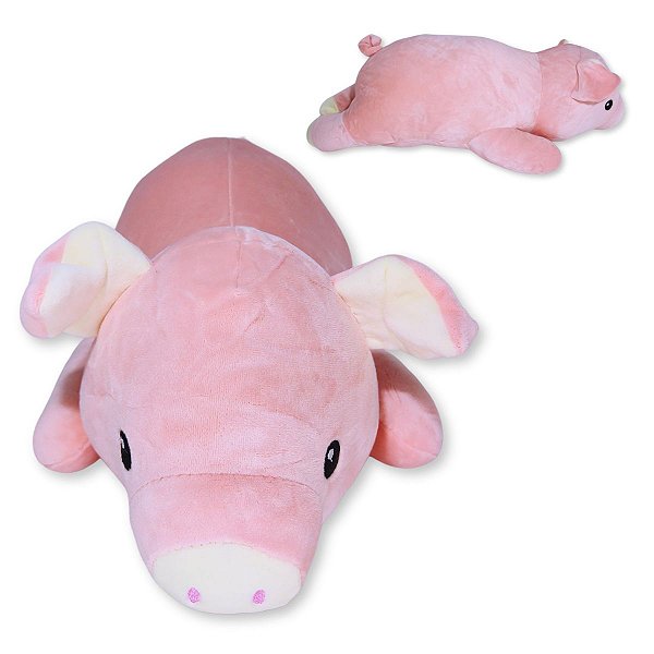 Porco de Pelúcia Fizzy Toys Formato Almofada Plush Rosa