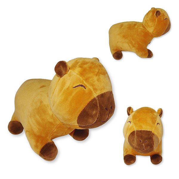 Capivara de Pelúcia Plush Fizzy Toys Marrom Capitu