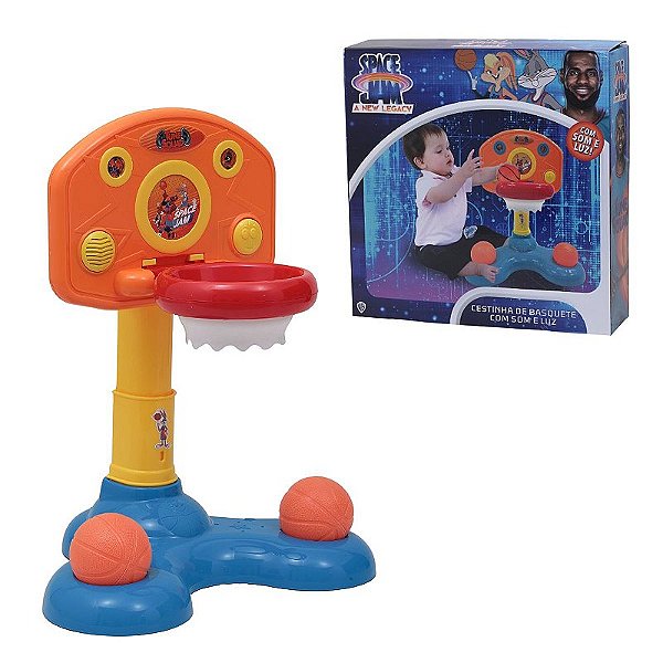 Brinquedo Infantil Cestinha de Basquete Com Som e Luz Space Jam EBN Kids