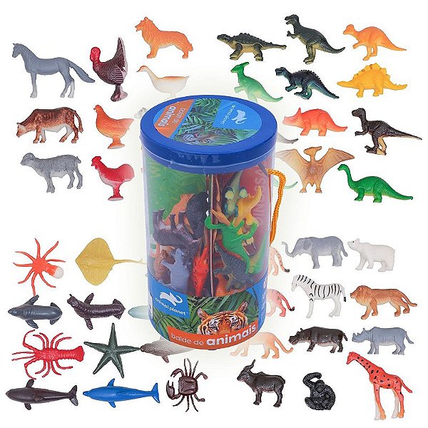 Brinquedo Miniatura Balde de Animais Animal Planet Zl20