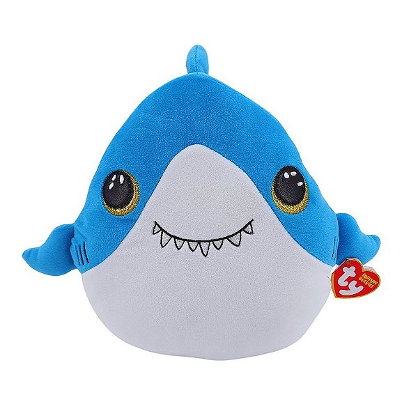 Bicho de Pelúcia Squishy Beanies Ty Toyng Tubarão Finsley
